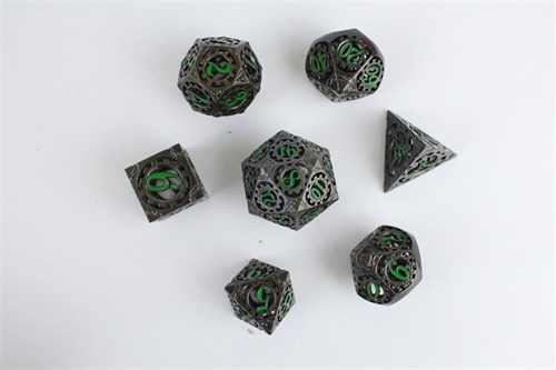7-Piece Metal RPG Dice Set — Dark Mechanic - photo 29562