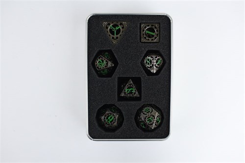 7-Piece Metal RPG Dice Set — Dark Mechanic - photo 29563