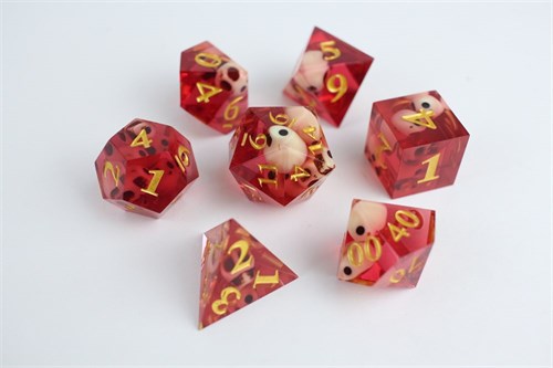 7-Piece RPG Dice Set — Red Recursion - photo 29567