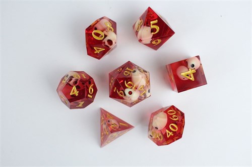 7-Piece RPG Dice Set — Red Recursion - photo 29568