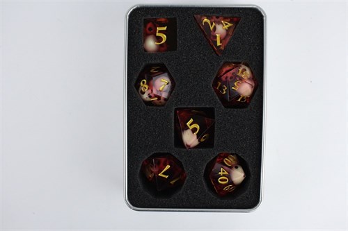 7-Piece RPG Dice Set — Red Recursion - photo 29570