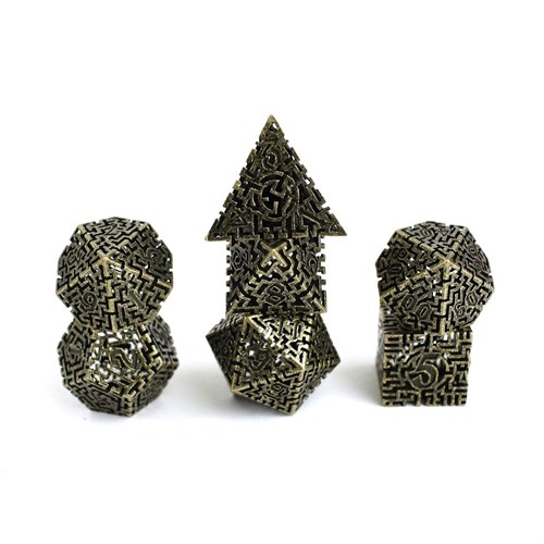 7-Piece Metal RPG Dice Set — Bronze Labyrinth - photo 29571