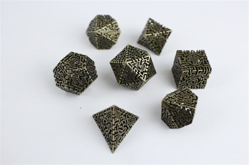 7-Piece Metal RPG Dice Set — Bronze Labyrinth - photo 29572