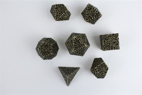 7-Piece Metal RPG Dice Set — Bronze Labyrinth - photo 29573