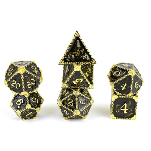 7-Piece Metal RPG Dice Set — Dragon Gold - photo 29576