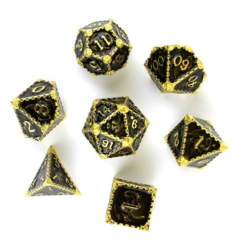 7-Piece Metal RPG Dice Set — Dragon Gold - photo 29577
