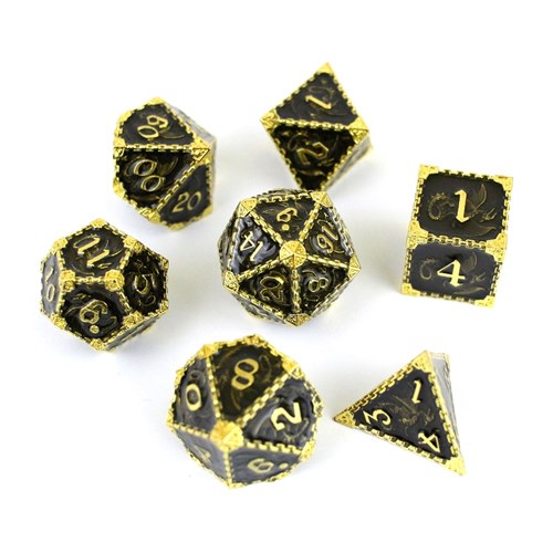7-Piece Metal RPG Dice Set — Dragon Gold - photo 29580
