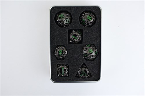 7-Piece Metal RPG Dice Set — Dark Basilisk - photo 29589