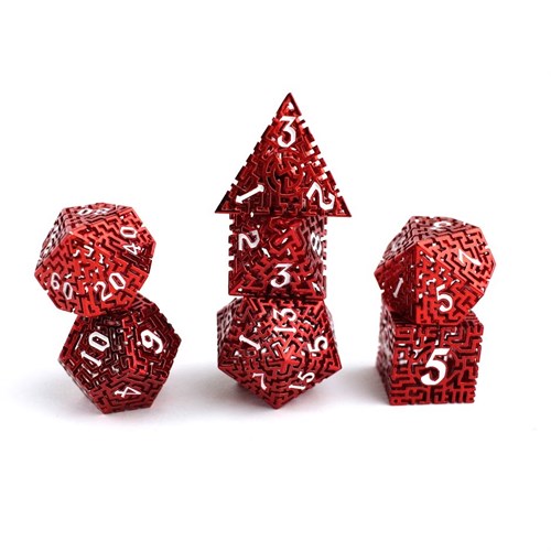 7-Piece Metal RPG Dice Set — Purple Labyrinth - photo 29591