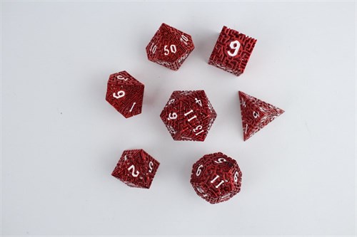7-Piece Metal RPG Dice Set — Purple Labyrinth - photo 29593