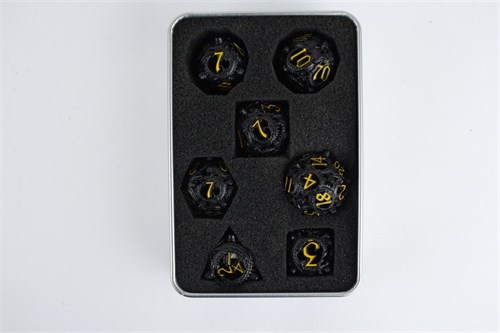7-Piece Metal RPG Dice Set — Onyx Basilisk - photo 29600