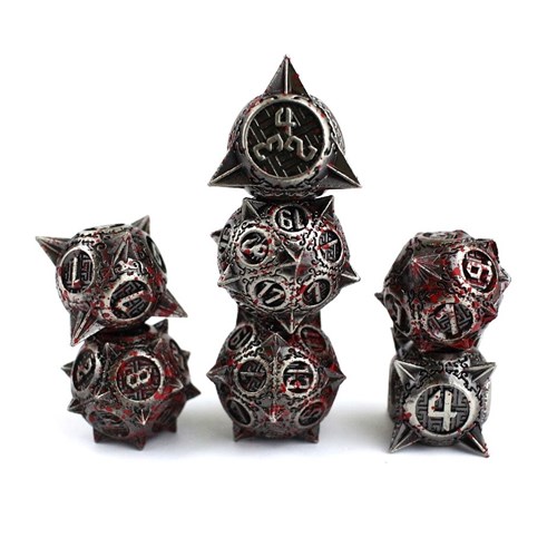 7-Piece Metal RPG Dice Set — Steel Hedgehog - photo 29602