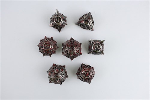 7-Piece Metal RPG Dice Set — Steel Hedgehog - photo 29603