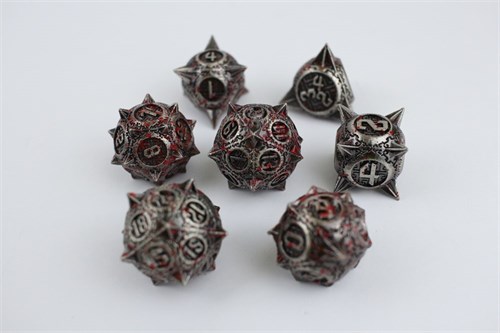 7-Piece Metal RPG Dice Set — Steel Hedgehog - photo 29604