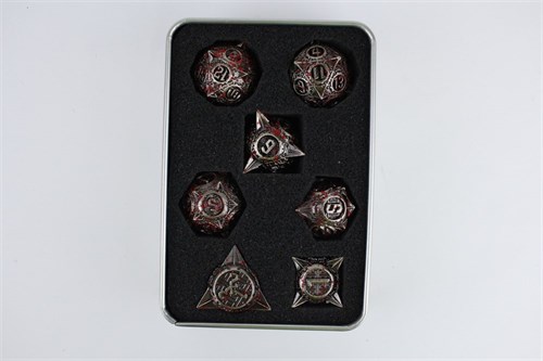 7-Piece Metal RPG Dice Set — Steel Hedgehog - photo 29605