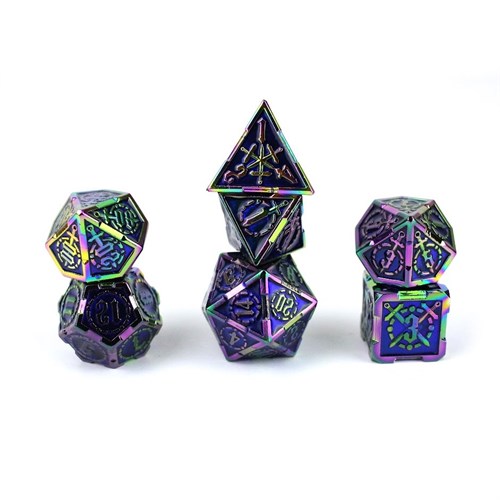 7-Piece Metal RPG Dice Set — Lightbringer Knight - photo 29612