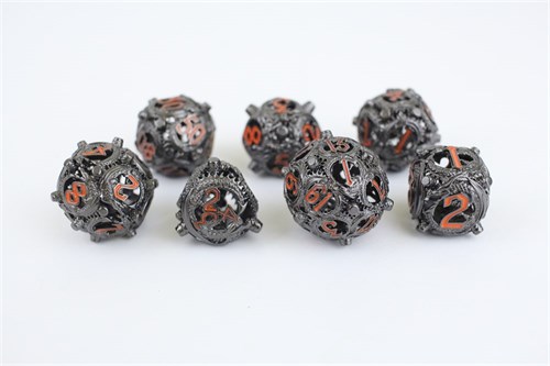 7-Piece Metal RPG Dice Set — Ginger Basilisk - photo 29618