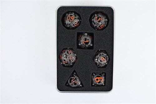 7-Piece Metal RPG Dice Set — Ginger Basilisk - photo 29621