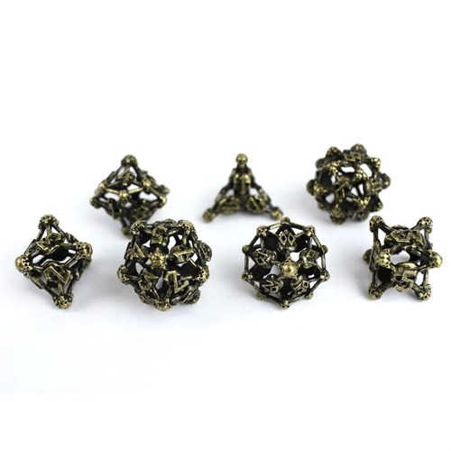 7-Piece Metal RPG Dice Set — Dark Skull - photo 29623