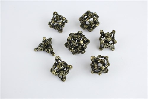 7-Piece Metal RPG Dice Set — Dark Skull - photo 29624