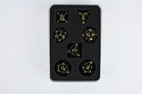 7-Piece Metal RPG Dice Set — Dark Skull - photo 29626