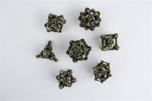 7-Piece Metal RPG Dice Set — Dark Skull - photo 29627