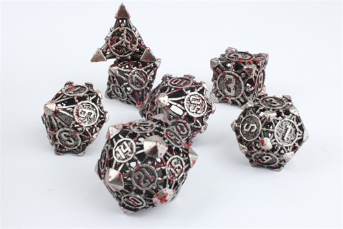 7-Piece Metal RPG Dice Set — Blood Chaos - photo 29630