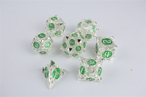 7-Piece Metal RPG Dice Set — Emerald Chaos - photo 29637