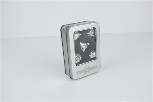 7-Piece Metal RPG Dice Set — Emerald Chaos - photo 29640