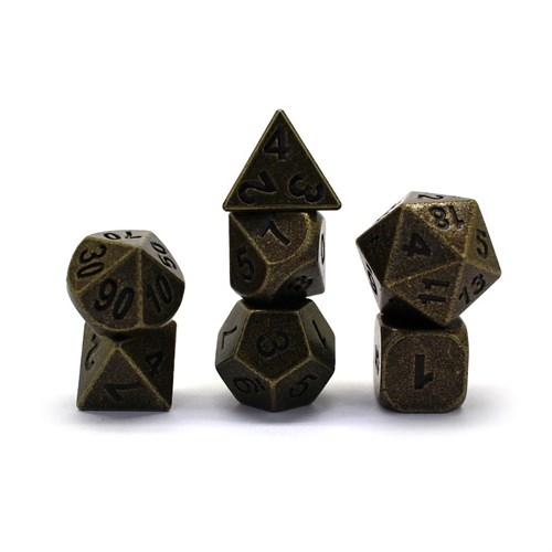 7-Piece Metal RPG Dice Set — Ancient Bronze - photo 29641