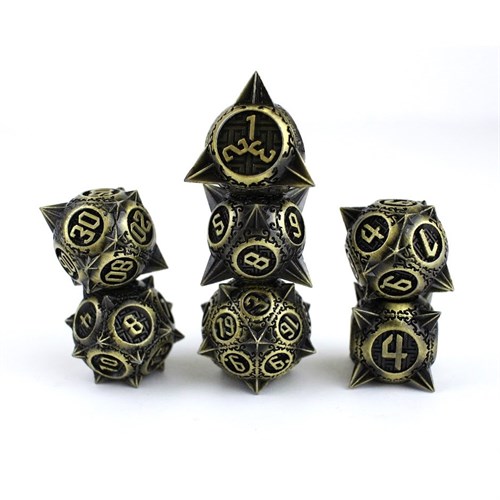 7-Piece Metal RPG Dice Set — Bronze Hedgehog - photo 29642