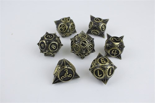 7-Piece Metal RPG Dice Set — Bronze Hedgehog - photo 29643