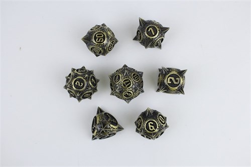 7-Piece Metal RPG Dice Set — Bronze Hedgehog - photo 29644
