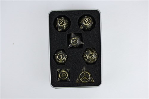 7-Piece Metal RPG Dice Set — Bronze Hedgehog - photo 29645