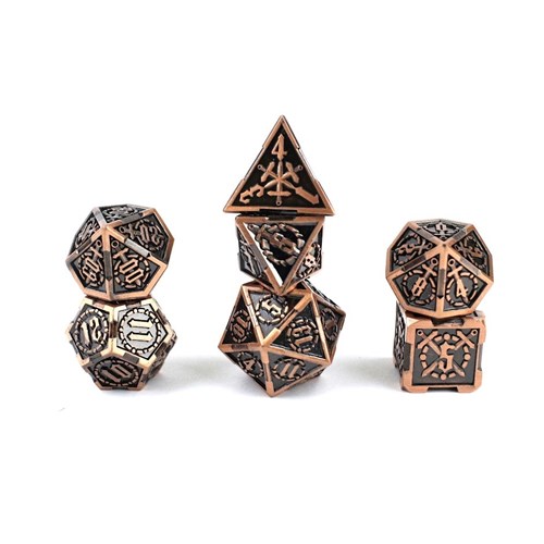 7-Piece Metal RPG Dice Set — Bronze Knight - photo 29647