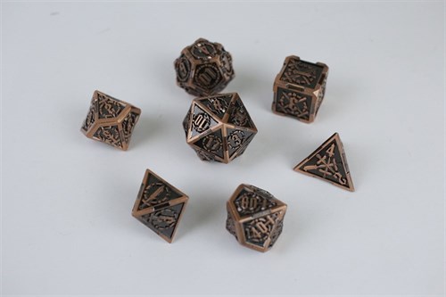 7-Piece Metal RPG Dice Set — Bronze Knight - photo 29648