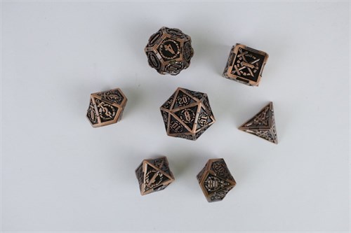 7-Piece Metal RPG Dice Set — Bronze Knight - photo 29649
