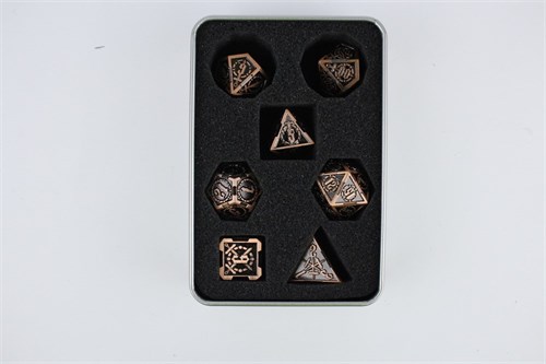7-Piece Metal RPG Dice Set — Bronze Knight - photo 29650