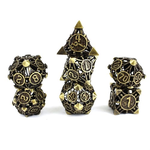 7-Piece Metal RPG Dice Set — Bronze Chaos - photo 29652
