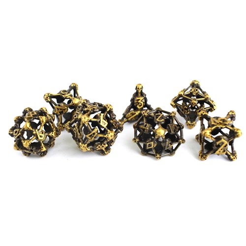 7-Piece Metal RPG Dice Set — Bronze Skull - photo 29664