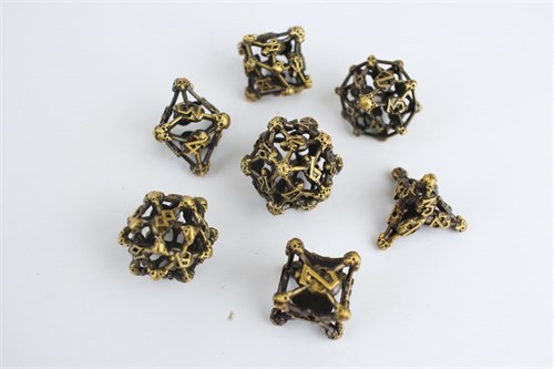 7-Piece Metal RPG Dice Set — Bronze Skull - photo 29665