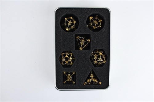 7-Piece Metal RPG Dice Set — Bronze Skull - photo 29667