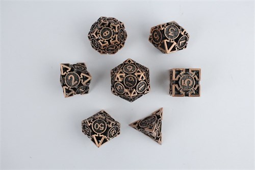 7-Piece Metal RPG Dice Set — Bronze Compass - photo 29671