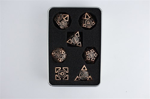 7-Piece Metal RPG Dice Set — Bronze Compass - photo 29672
