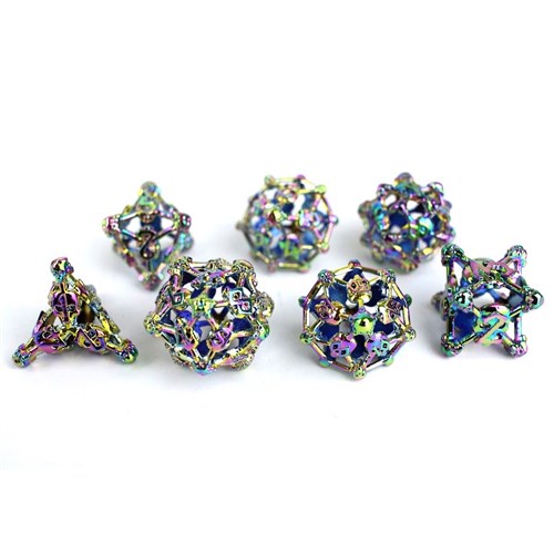 7-Piece Metal RPG Dice Set — Lightbringer Skull - photo 29674