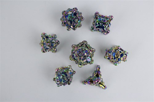 7-Piece Metal RPG Dice Set — Lightbringer Skull - photo 29677