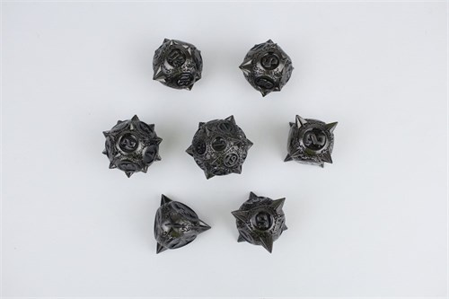 7-Piece Metal RPG Dice Set — Onyx Hedgehog - photo 29682