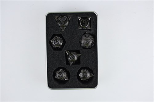 7-Piece Metal RPG Dice Set — Onyx Hedgehog - photo 29684