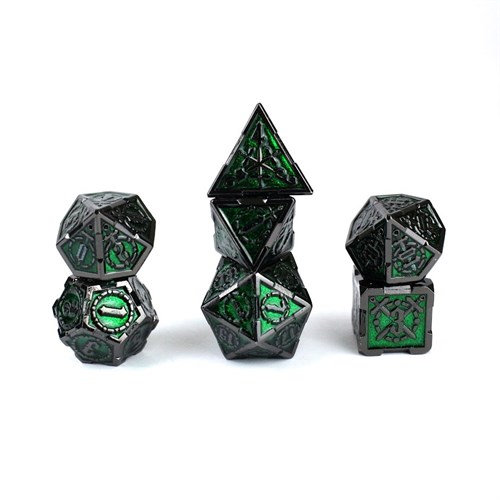 7-Piece Metal RPG Dice Set — Malachite Knight - photo 29691