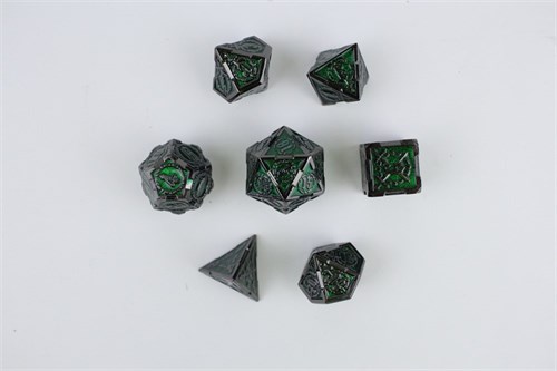 7-Piece Metal RPG Dice Set — Malachite Knight - photo 29692
